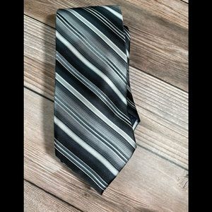 Pierre Cardin Black Gray Striped Tie